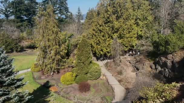 Fotoğraf Vancouver Daki Kraliçe Elizabeth Park Taki Güzel Quarry Gardens — Stok video