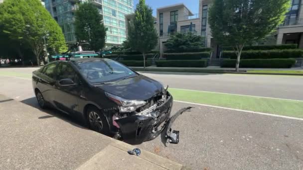 Vancouver Kanada Maj 2023 Denna Video Fångar Förstörd Evo Car — Stockvideo