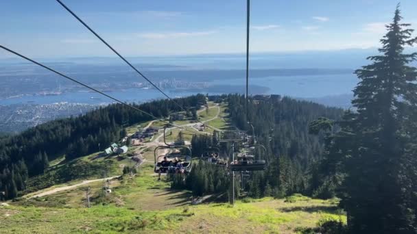 Vancouver Kanada August 2023 Panoramablick Vom Sessellift Auf Den Peak — Stockvideo