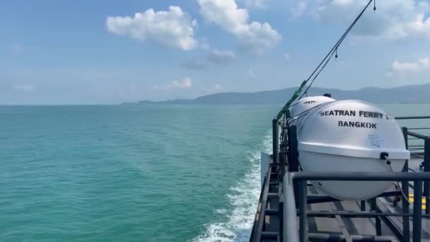 Hermosa Estela Viaje Ferry Desde Surat Thani Koh Samui Tailandia — Vídeos de Stock