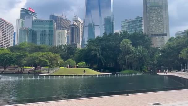 Kuala Lumpur Maleisië Januari 2024 Het Uitzicht Toont Majestueuze Petronas — Stockvideo