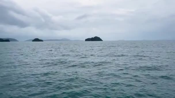 Scenic Kilátás Óceán Szigetek Komp Útvonalon Koh Samui Donsak Thaiföld — Stock videók