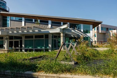 Prince George, Canada - August,2022: main building entrance with 