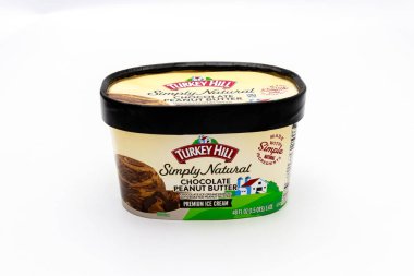 28 Ocak 2023. Spartanburg, SC USA. Fıstık aromalı çikolatalı dondurma. Turkey Hill 'den..