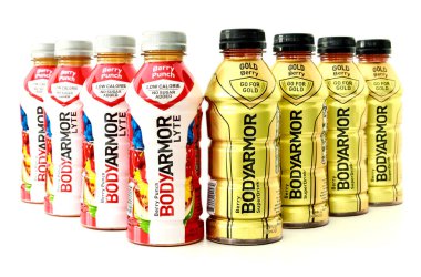 3 Şubat 2023. Spartanburg, SC USA. Bodyarmor elektrolit bazlı spor içeceklerinin çeşitliliği.