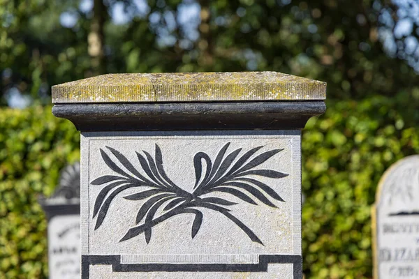 Marum Nizozemsko Září 2022 Staré Hroby Palmovými Listy Hřbitově Maru — Stock fotografie