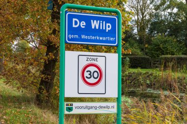 De Wilp, Hollanda - 26 Ekim 2022: Hollanda 'nın küçük bir köyü olan De Wilp Belediyesi Westerkwartier Groningen