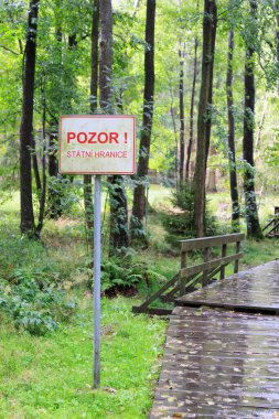 Trojmezi, Çek - 17 Eylül 2022: Tripoint Inner Alman sınırı DDR ve WDR ve Çekoslovakya