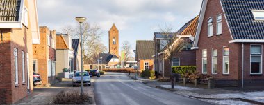 Tolbert, The Netherlands - January 21, 2023: Cityscape of village Tolbert municipality Westerkwartier in Groningen province in the Netherlands