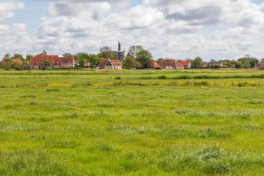 Landscape with village Formerum at wadden island Terschelling Friesland province in The Netherlands