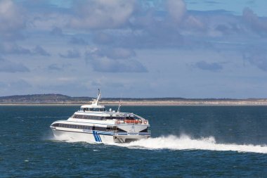 Terschelling, The Netherlands - June 19, 2015: Ferry Koegelwieck to Wadden island Terschelling Friesland province in The Netherlands