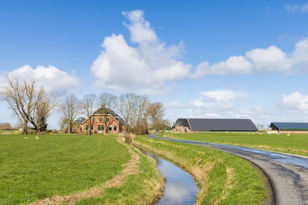 Stor Herrgård Hus Längs Gaaikemadijk Kommun Westerkwartier Groningen Provinsen Nederländerna — Stockfoto