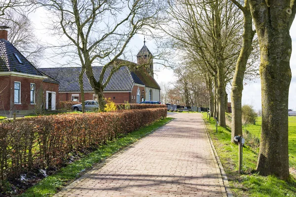 Vista Del Pequeño Pueblo Dorkwerd Municipallity Groningen Holanda — Foto de Stock