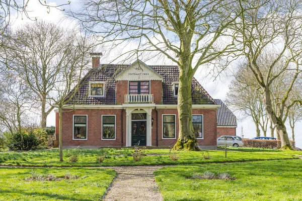 Dorwerd Netherlands March 2023 Picturesque House Iwith Trees Littel Village — Stock Photo, Image