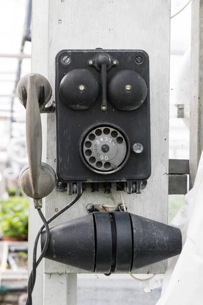 Old Black Telephone Greenhosue Groessen Municipality Duiven Gelderland Province Netherlands — Stock Photo, Image