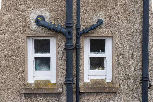 Lead pipe and window of Fort Elizabeth Dun Elise in Cork Munster province in Ireland Europe