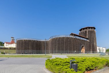 Wieliczka, Polonya - 19 Temmuz 2023: Polonya, Cracow yakınlarındaki Wieliczka tuz madeninde tuz mezuniyet kulesi