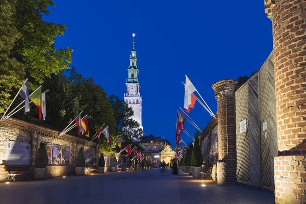 stock image Poland, Czestochowa - July 19, 2023: Entrance Jasna Gora fortified monastery and church. Polish Catholic pilgrimage site with Black Madonna miraculous icon.