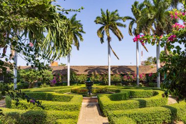 Nikaragua 'daki Leon sanat otelinde güzel bir bahçe.