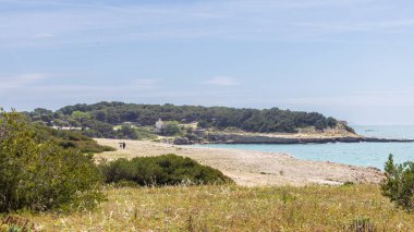 Fransa 'da Martigues Alpes-Cote dAzur bölgesinin sert kıyı şeridi