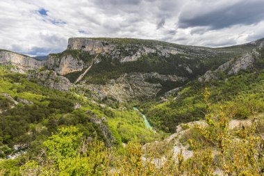 Scenic view Gorges du Verdon from Point Sublime , Grand Canyon Aiguines in Provence, France. clipart