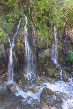 Fransa 'nın güneyindeki Courmes en Gourdon yakınlarındaki Gorges du Loup' da Cascade Saut du Loup