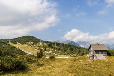 Slovenya 'nın Triglav Milli Parkı' ndaki Bohinj yakınlarındaki Vogel kayak merkezi