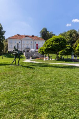 Ljubljana, Slovenya - 31 Ağustos 2024: Tivoli Parkı ve Ljubljana 'nın başkenti Slovenya