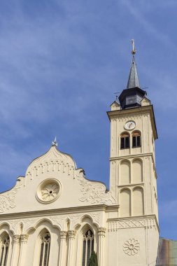 Slovenya 'nın Dolenjska bölgesindeki Krka nehri boyunca uzanan Novo mesto köyündeki St. Lenard Kilisesi ve manastırı