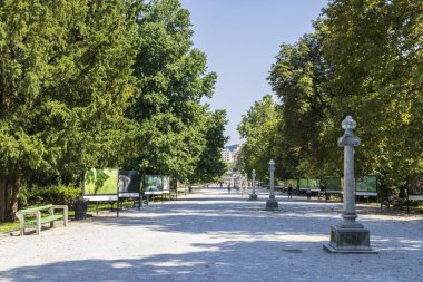 Ljubljana, Slovenya - 31 Ağustos 2024: Tivoli Parkı ve Ljubljana 'nın başkenti Slovenya