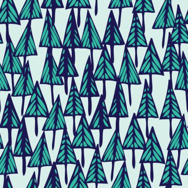 Noel Ağacı Düzen Ormanı. Vektör illüstrasyonu