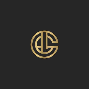 CL, LC, L ve C Soyut ilk monogram harf alfabesi logosu tasarımı