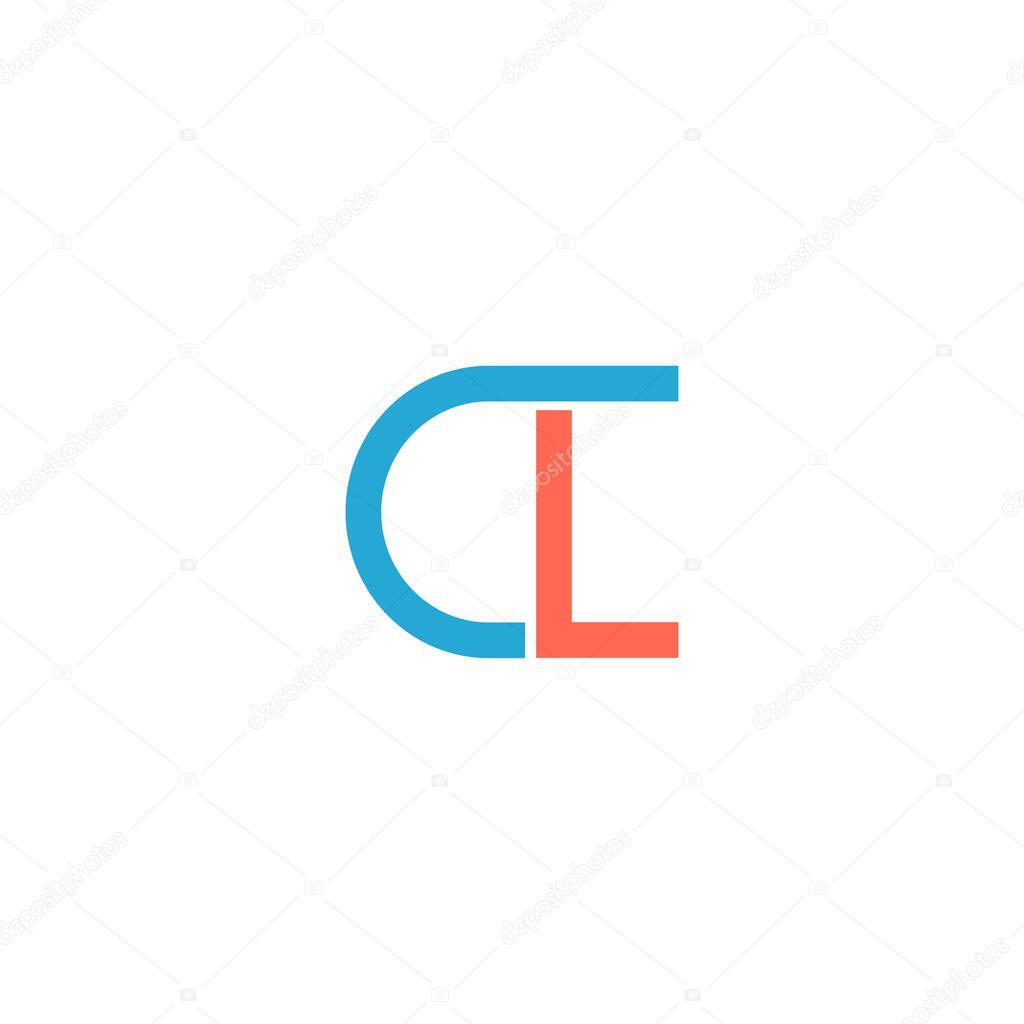 CL, LC, Abstract initial monogram letter alphabet logo design
