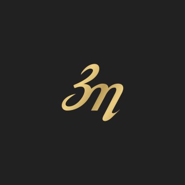 Alphabet Initials logo ZM, MZ, Z and M