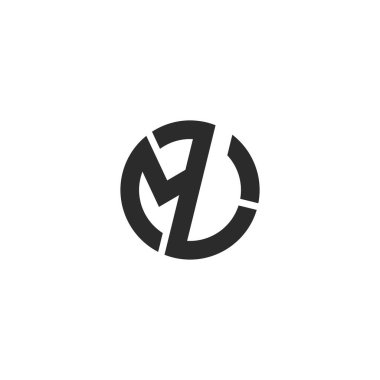 MZ, ZM, Abstract initial monogram letter alphabet logo design