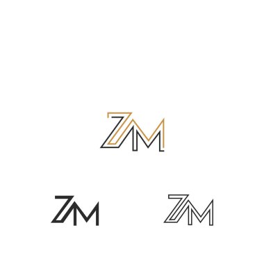 Alphabet Initials logo ZM, MZ, Z and M