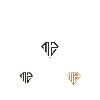 MZ, ZM, Abstract initial monogram letter alphabet logo design