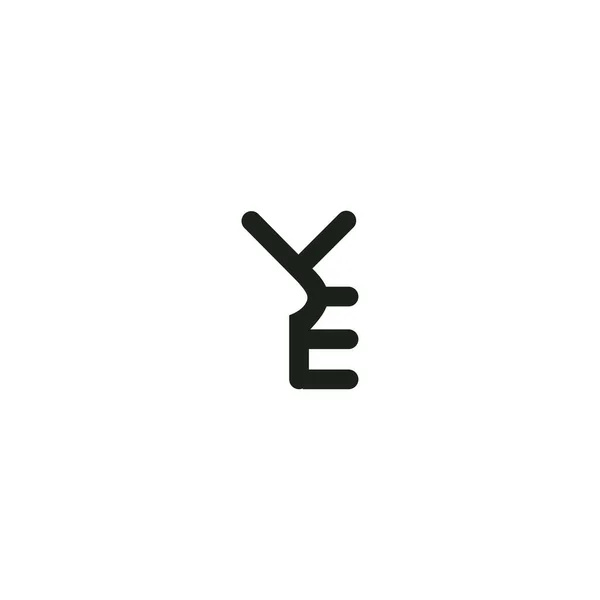 E和Y摘要初始单字字母标识设计 — 图库矢量图片