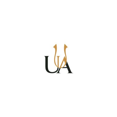 Alfabe Baş harfleri AU, UA, A ve U logosu