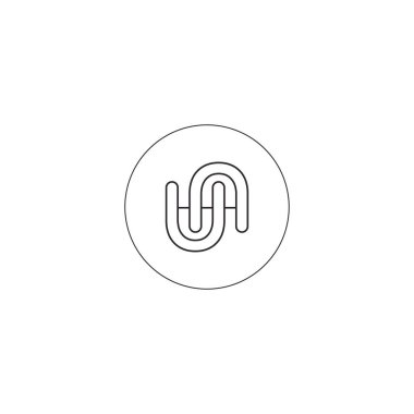 UA, AU, U ve Soyut bir ilk monogram harf alfabesi logosu tasarımı