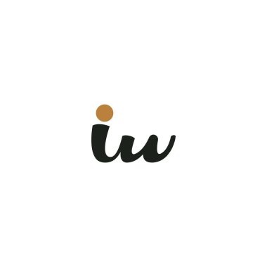 IW, WI, I ve W soyut ilk monogram harf logosu tasarımı