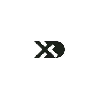 DX, XD, D ve X Soyut ilk monogram harf logosu tasarımı