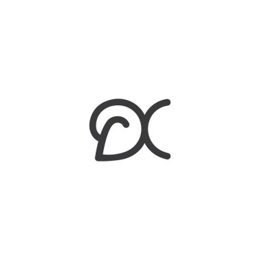 DX, XD, D ve X Soyut ilk monogram harf logosu tasarımı