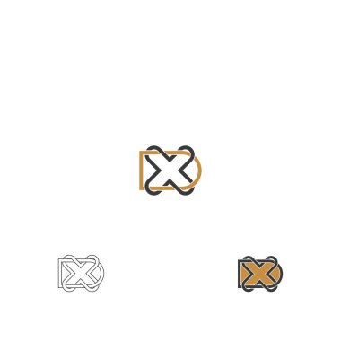 Alfabe Baş harfleri XD, DX, X ve D logosu