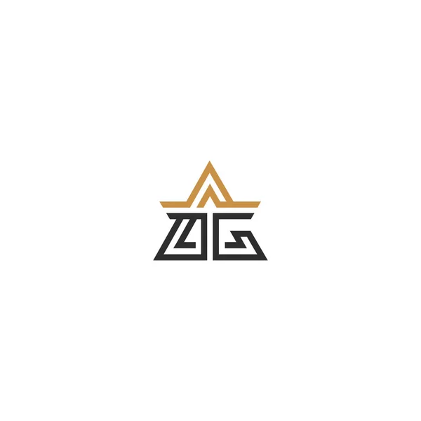 Monograma Inicial Abstrato Letra Alfabeto Logotipo Design — Vetor de Stock