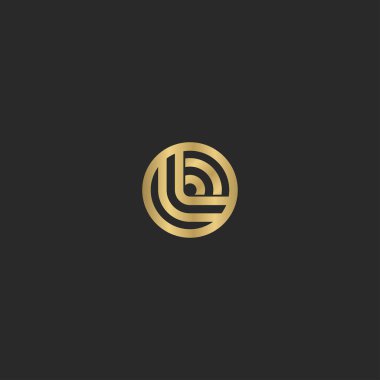 Alfabe harfleri Baş harfleri Monogram logosu LO, OL, L ve O