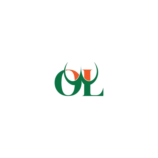 OlやLoのロゴやアイコンデザイン — ストックベクタ