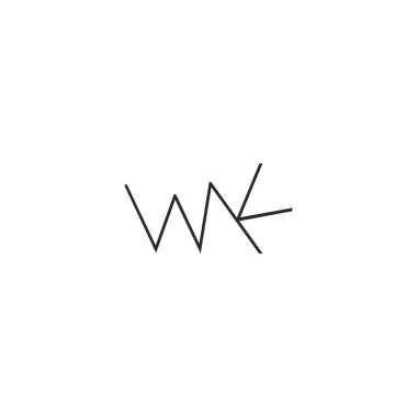 KW, WK, Soyut ilk monogram harf logo tasarımı