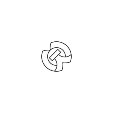 KW, WK, Soyut ilk monogram harf logo tasarımı