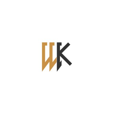 KW, WK, Soyut ilk monogram harf logo tasarımı